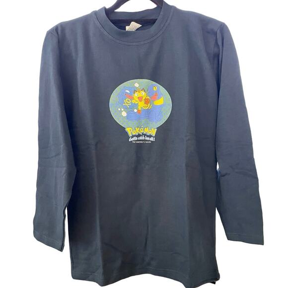 Vintage Y2K Pokémon 2000 Meowth Euro Shirt Adult  Medium - Picture 1 of 5